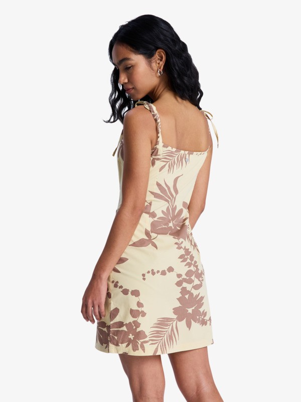 New Nostalgia Printed Robe à bretelles Jaune Femme