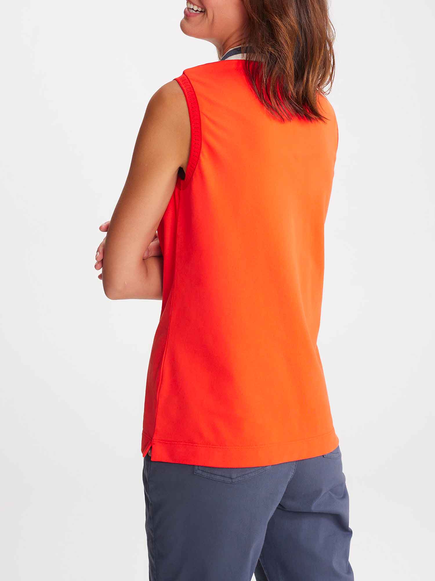 Polo Femme Sans Manches Coton Biologique Rouge
