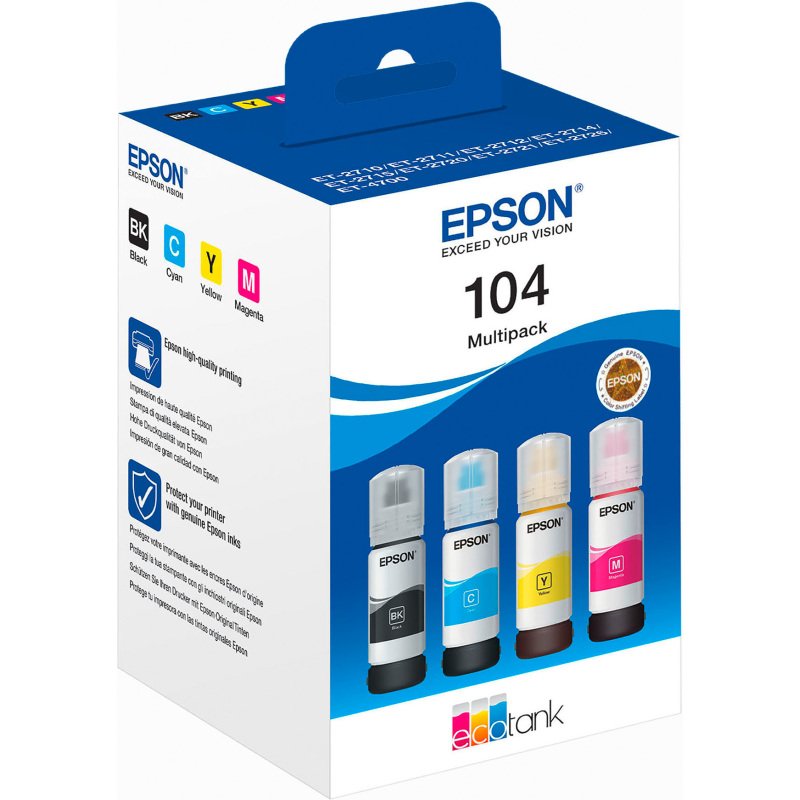 Pack 4 flacon encre 104 EPSON ecotank