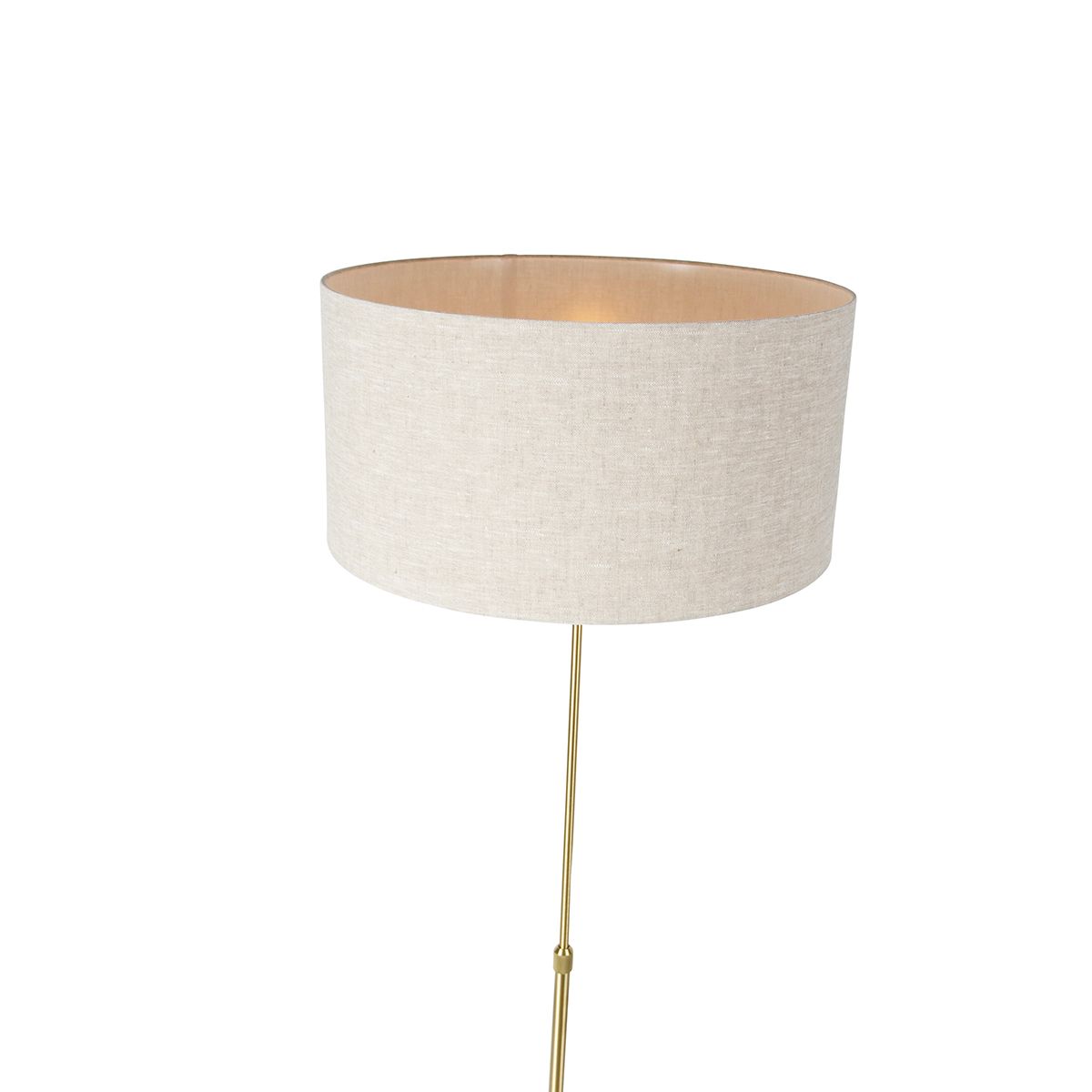 Vloerlamp verstelbaar goud met kap lichtgrijs 50 cm - Parte
