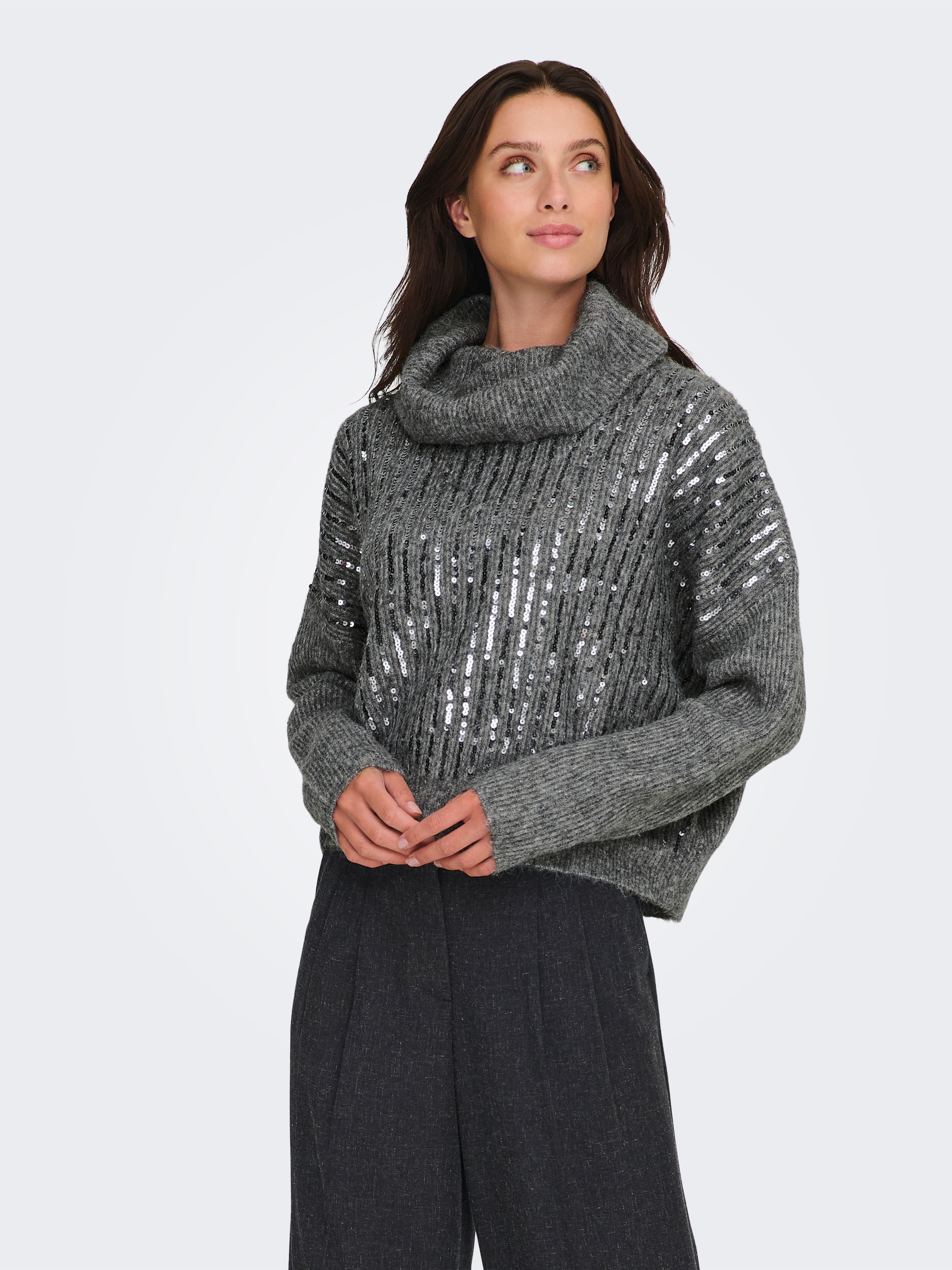 ONLY Rollkragenpullover »ONLMIU LS COWL NECK SEQUIN EX KNT«, mit Pailletten-Details