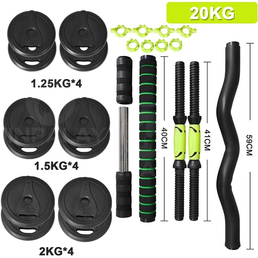 Conjunto de halteres Multifit 4 em 1 Ozio 20 kg
