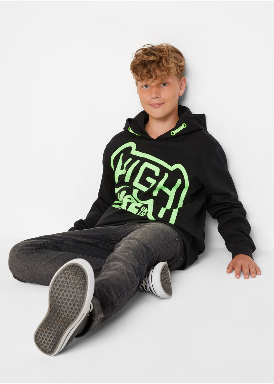 Sweat-shirt garçon à capuche en coton