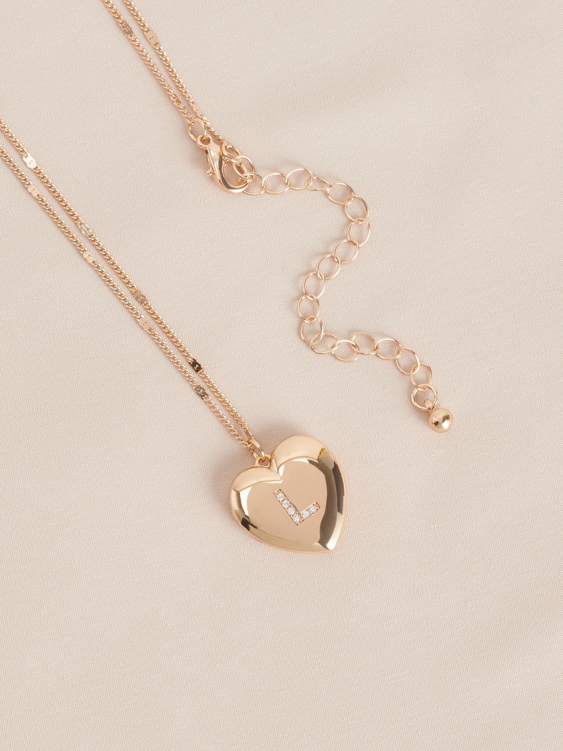 Goudkleurig - Initial Heart Locket Necklace