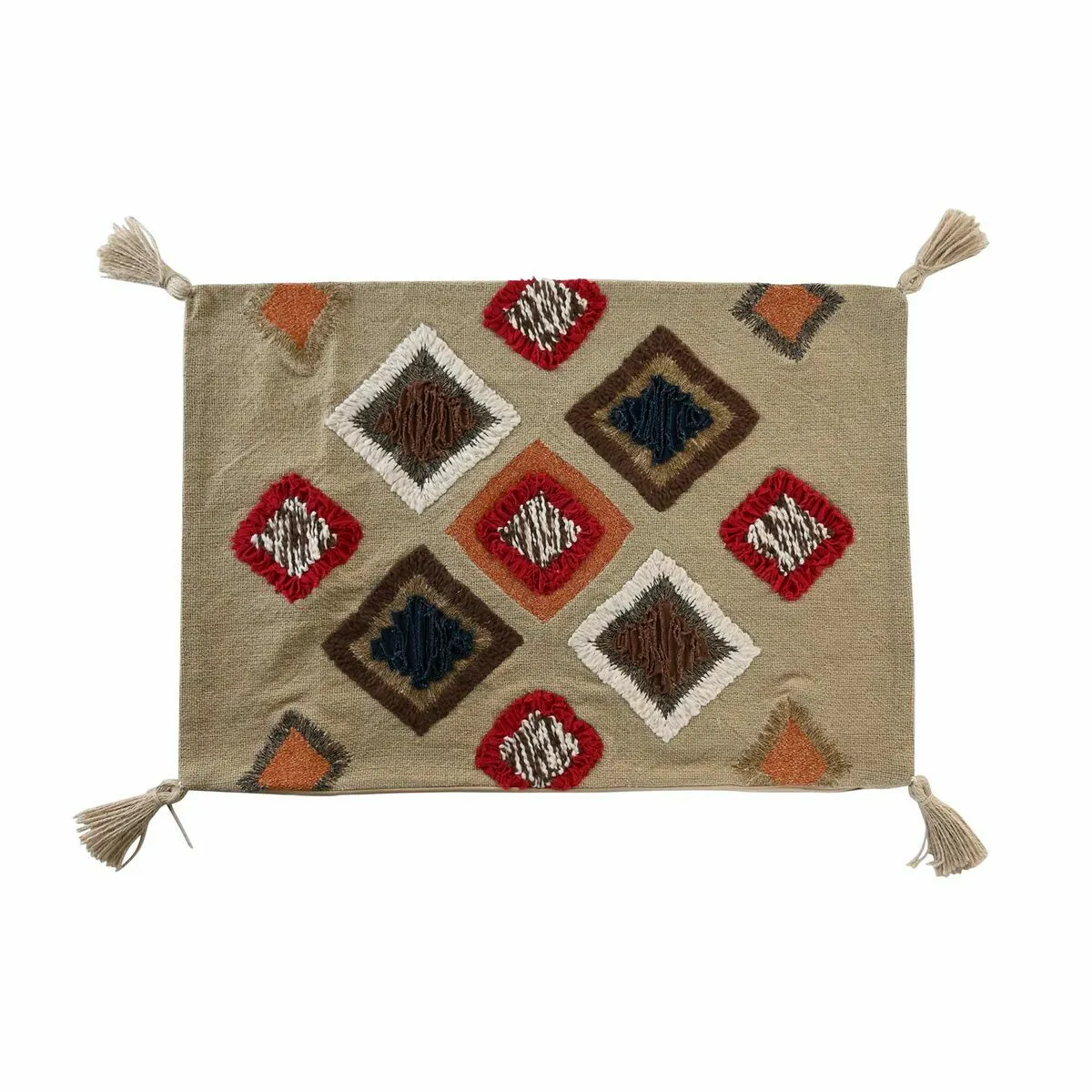 DKD Home Decor Housse de coussin 60x40 cm - Multicouleur Frange