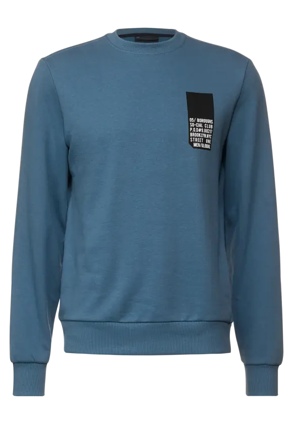 Sweatshirt mit Brustprint - shadow blue
