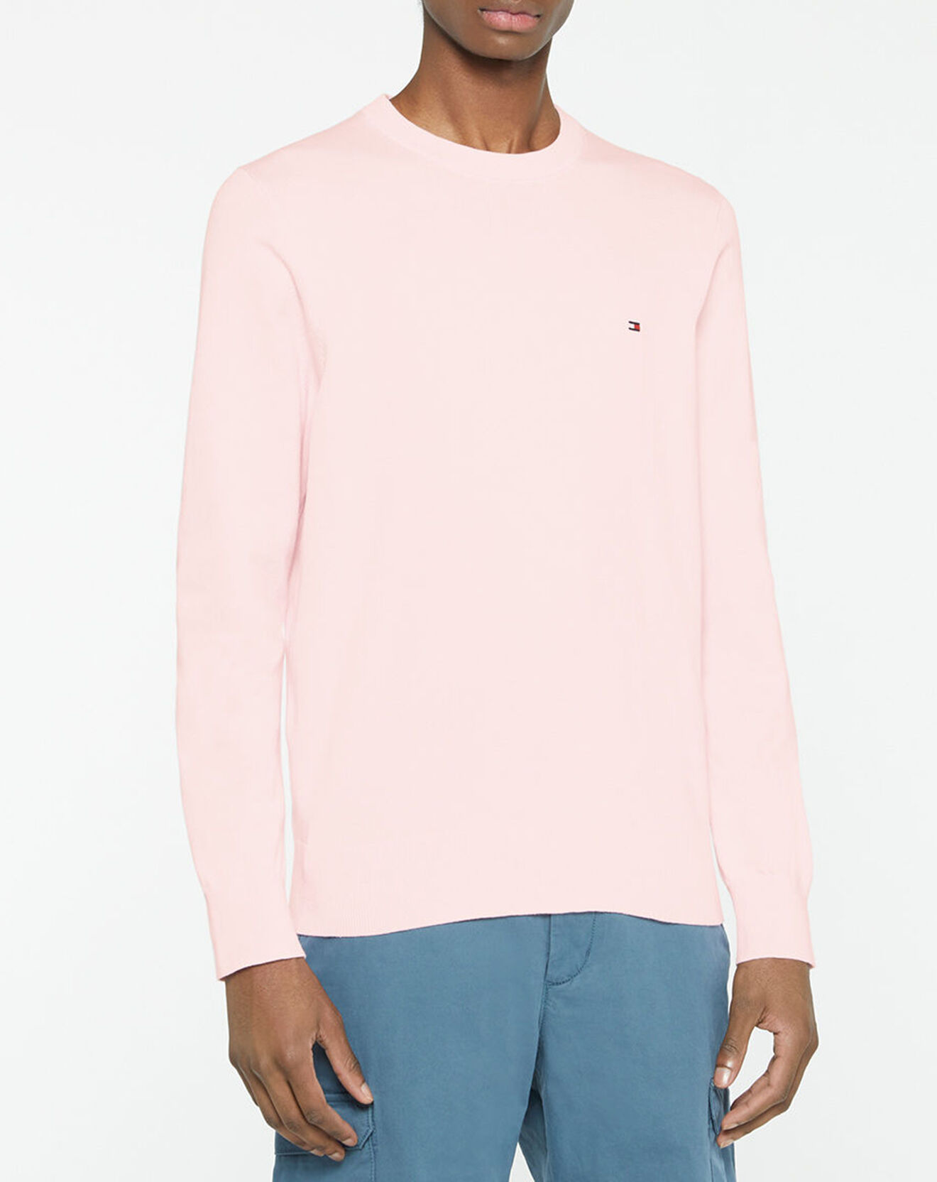 Tommy Hilfiger Pull 1985 col rond rose clair