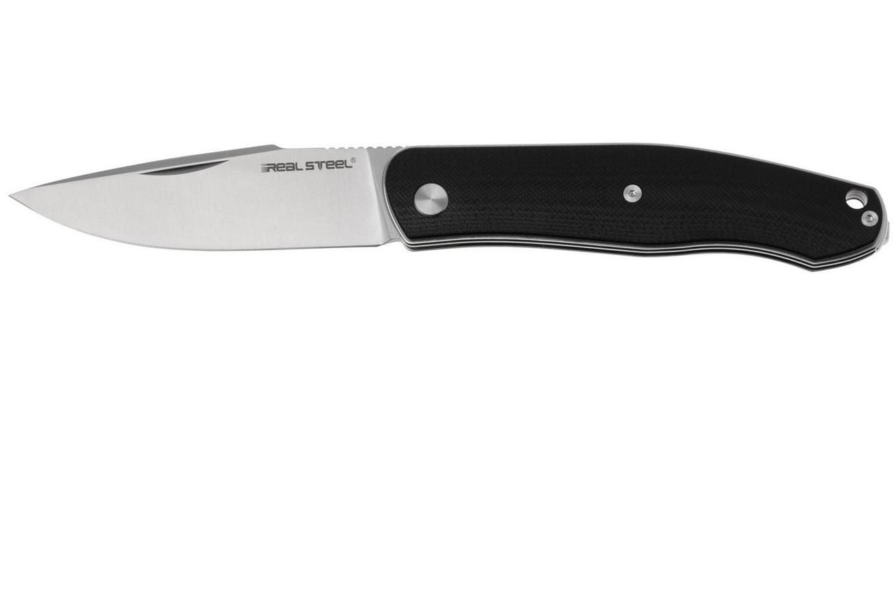 Real Steel Serenity 7681B Satin, Black G10, slipjoint zakmes, Ivan Braginets design