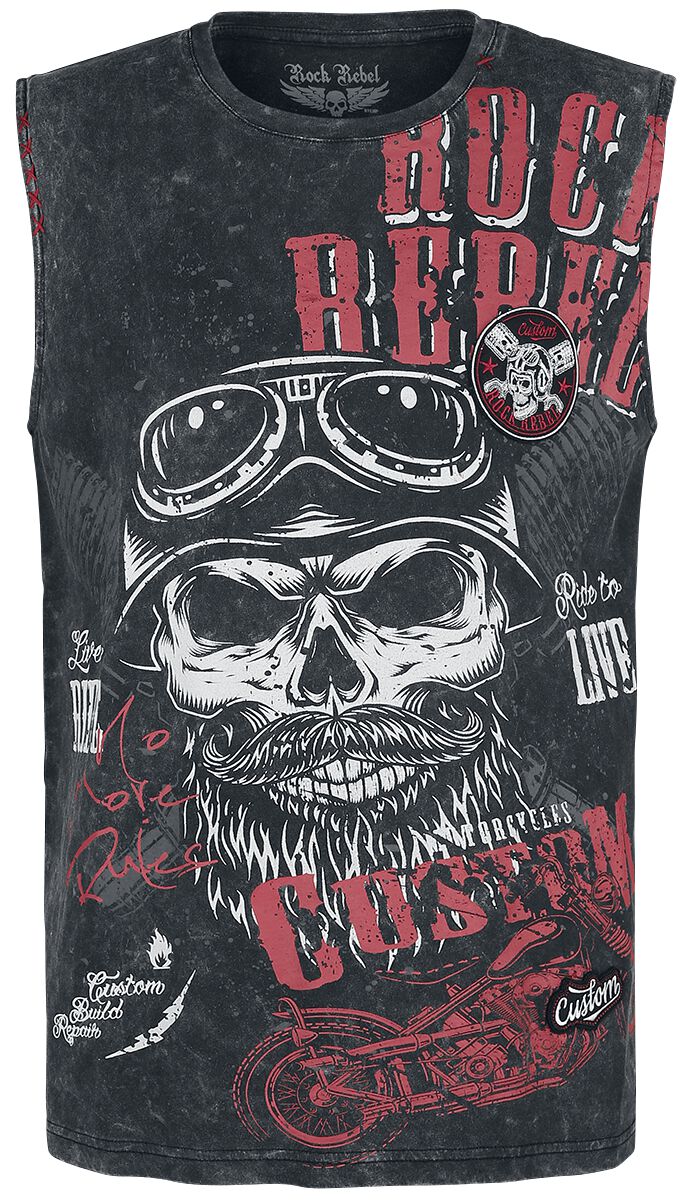 Washed Tank with Print | Rock Rebel by EMP Débardeur