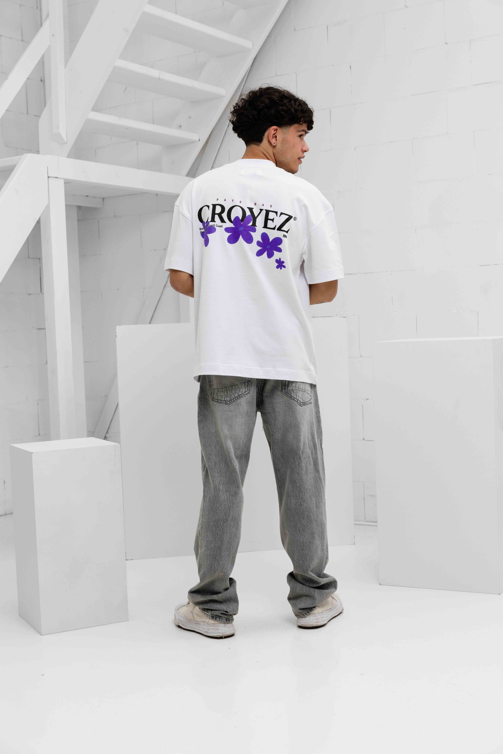 Croyez Botanique T-Shirt Heren Wit/Paars