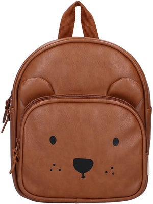 Kidzroom Vegan Leather Ryggsekk Beary Excited, Brun