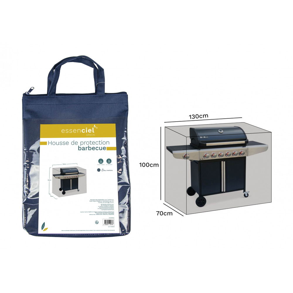 Housse de protection bbq bleu marine - polyester