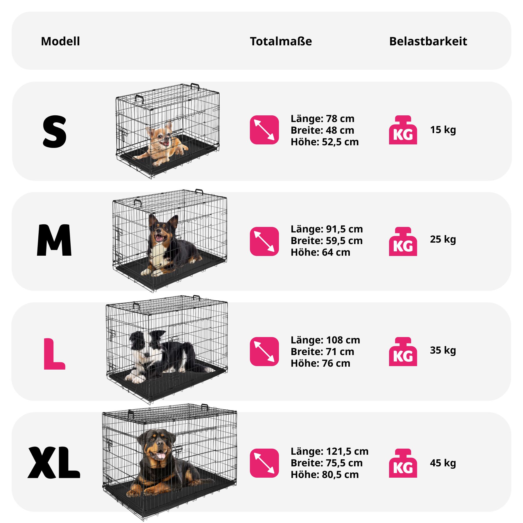 Hundekäfig-Gitterbox Luna
