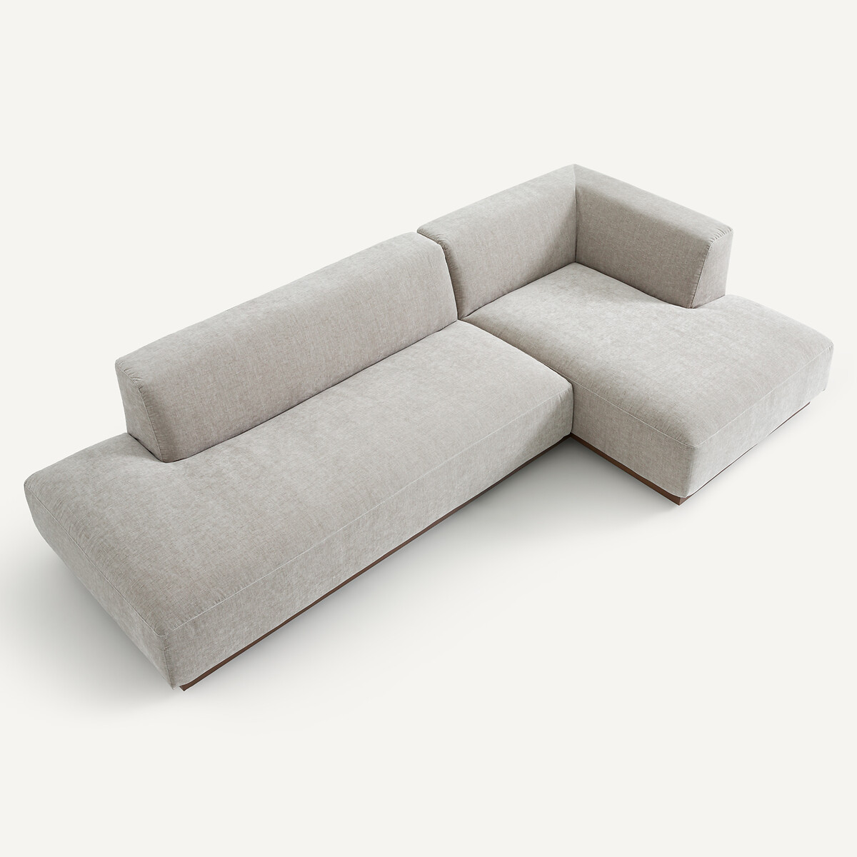 AM.PM<br>Sofá de canto direito tamanho XL em veludo chenille, Jacopo