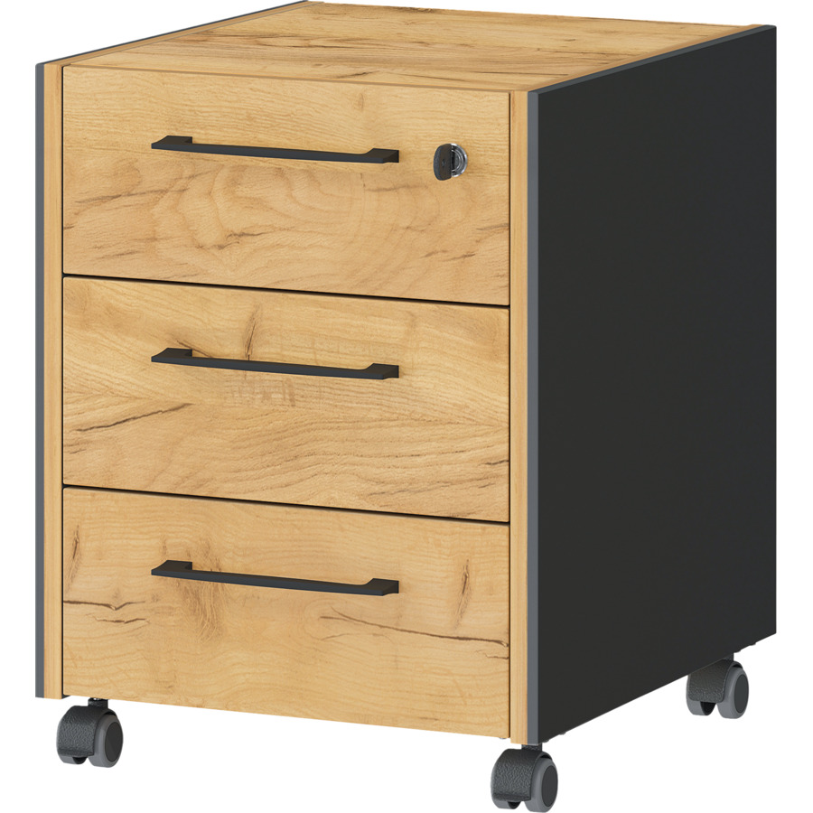 Aktenschrank Vito Dekor Eiche/Graphit-Look 75 x 120 x 40 cm