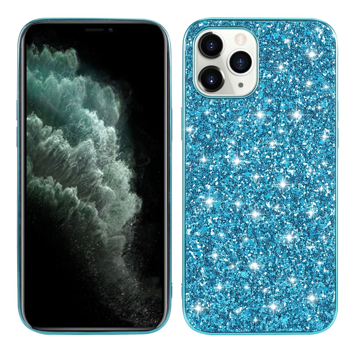Schutz Handy Hülle für Apple iPhone 15 Pro Case Cover Glitzer Bumper EtuisTasche