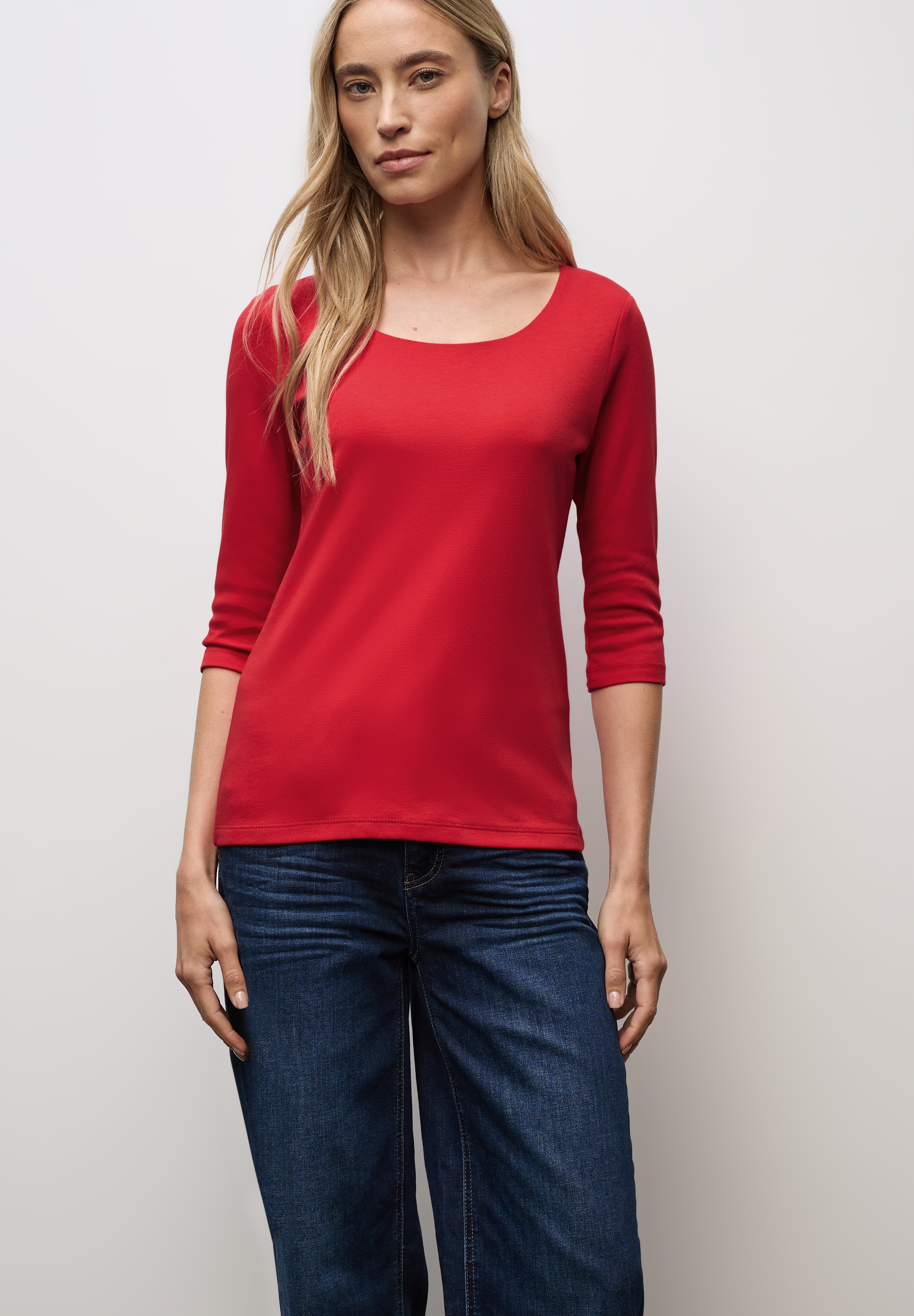 STREET ONE 3/4-Arm-Shirt »Style Pania«, im Basic-Style, mit Rundhals