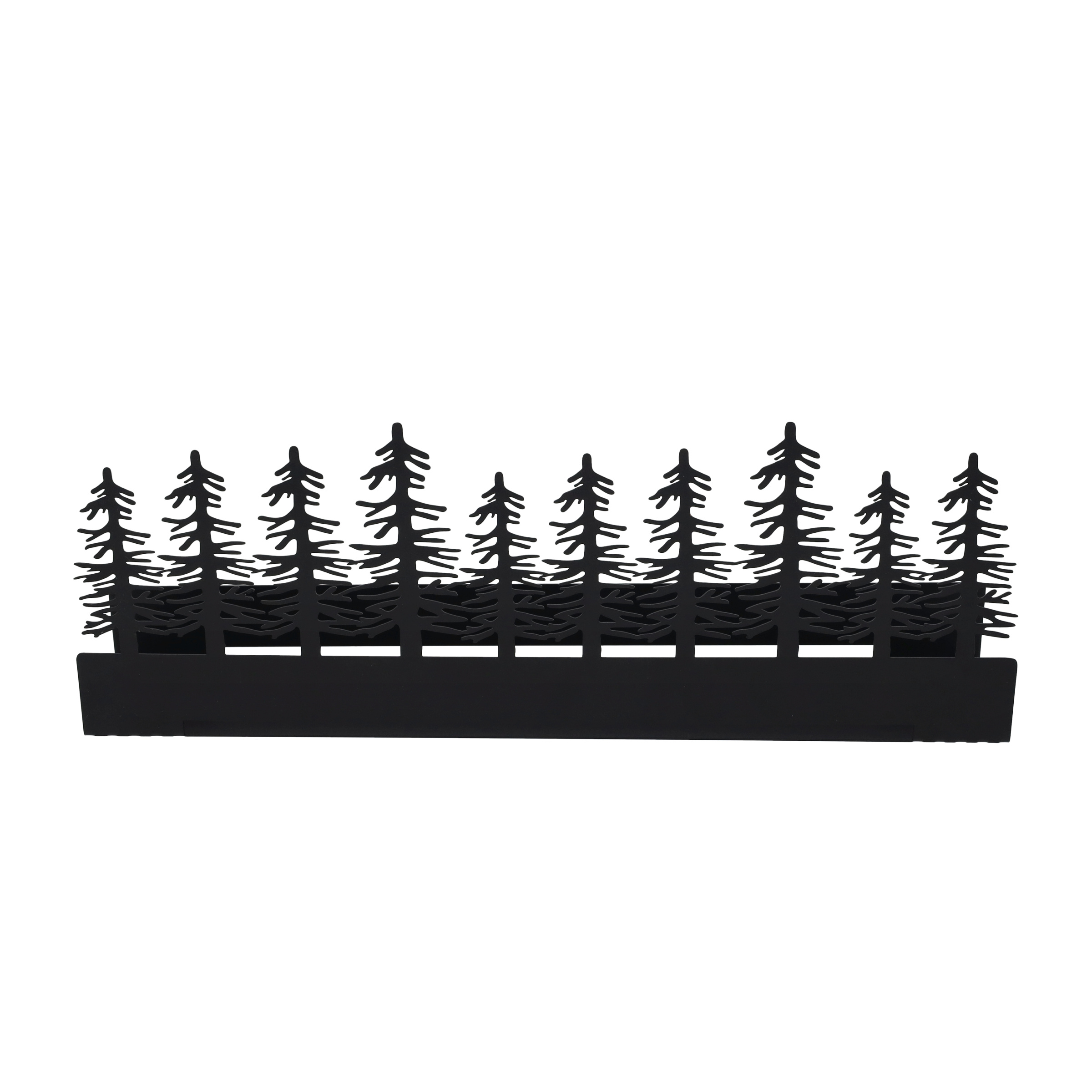 (30x11cm) Metall Deko Teelicht Halter Wald Home Accessoire Kerzen Ständer für Herbst / Winter - Schwarz