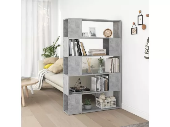 Bibliothèque de séparation Gris béton Bois d'ingénierie