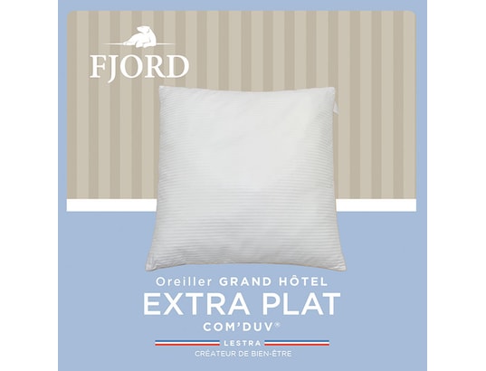 LESTRA - Oreiller rectangle Fjord Grand Hotel Extra plat Com'Duv 50x70cm