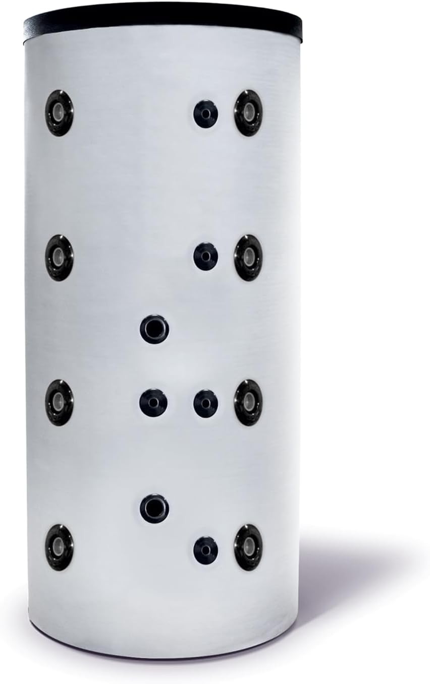 SUNEX® Pufferspeicher 300L für Heizung und Warmwasser, mit 1 Wärmetauscher, bis 95°C, mit Wärmedämmung, Boiler, Warmwasserboiler, Standspeicher, Warmwasserbereiter