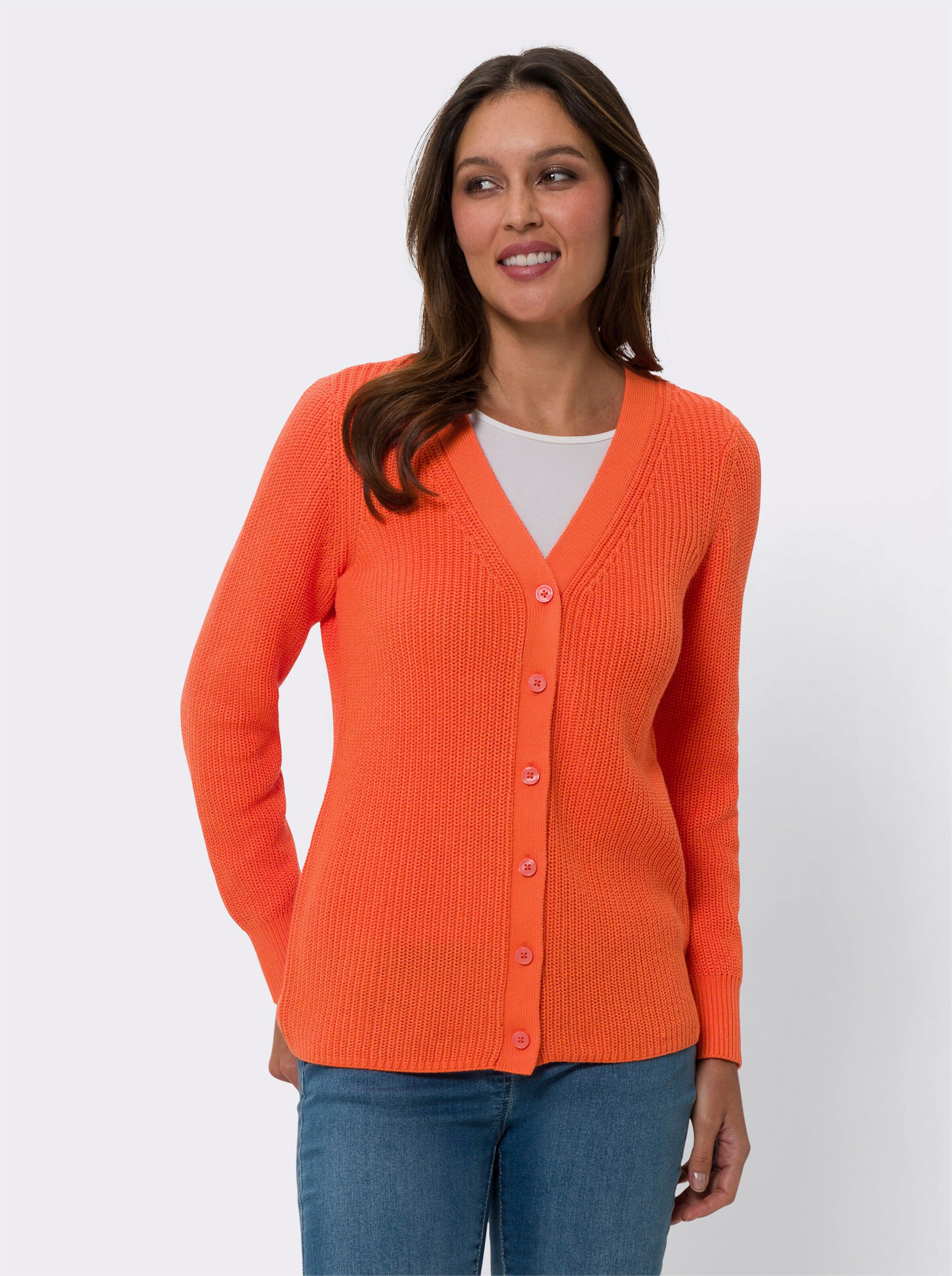 Strickjacke mit V-Ausschnitt