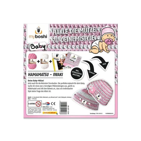 Noris Spiele myboshi Baby Hamamatsu/lwaki, rosa-weiß