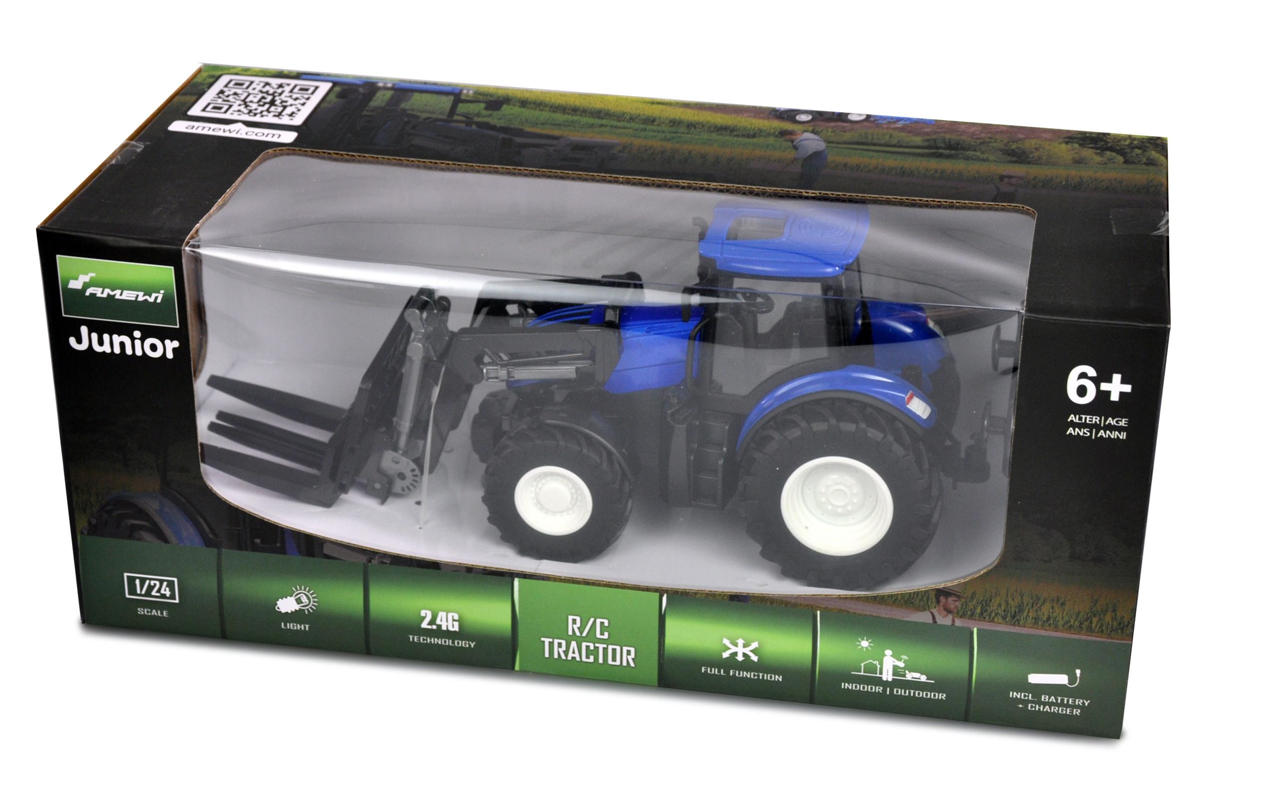 Traktor mit Palettengabel Frontlader RTR, 1:24Ferngesteuerter Traktor mit Licht und Sound