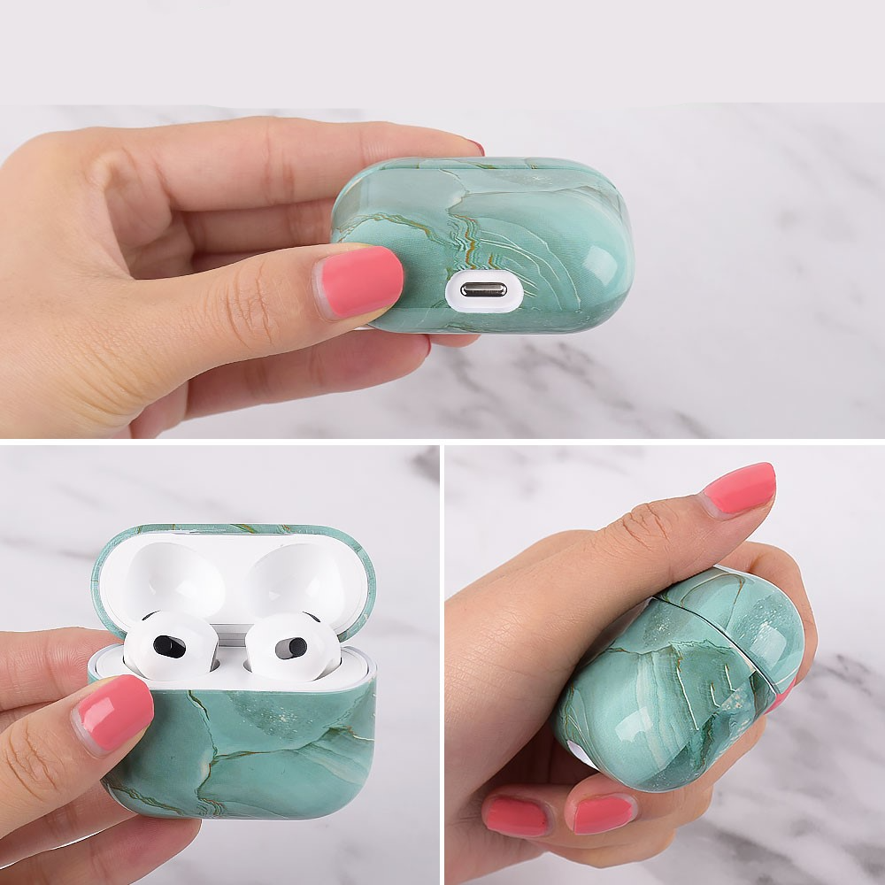 AirPods (3. Generation) Hardcase Schutzhülle Abdeckung Marble Marmor - Schwarz