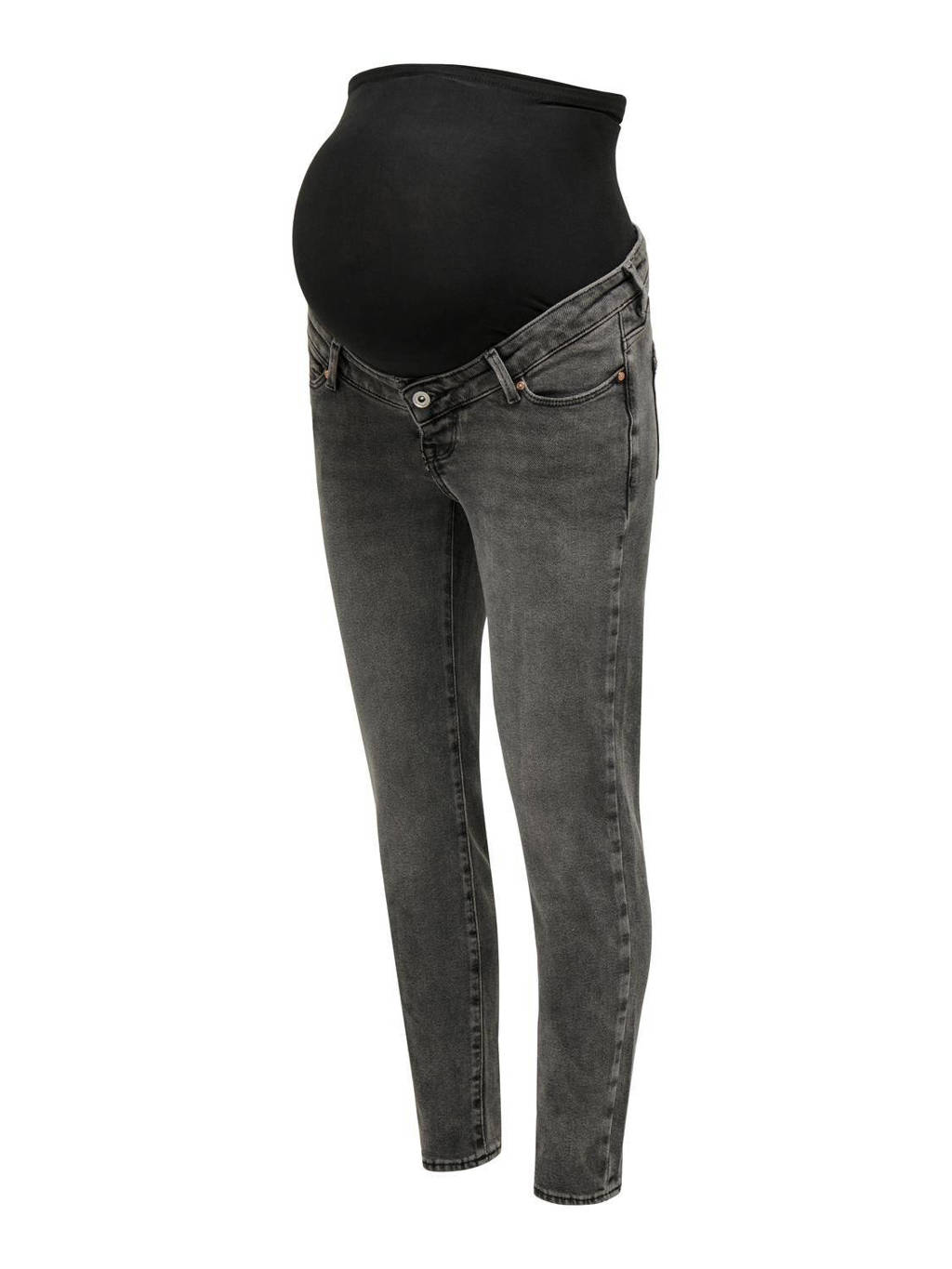 ONLY MATERNITY high waist zwangerschaps straight jeans OLMEMILY dark grey denim