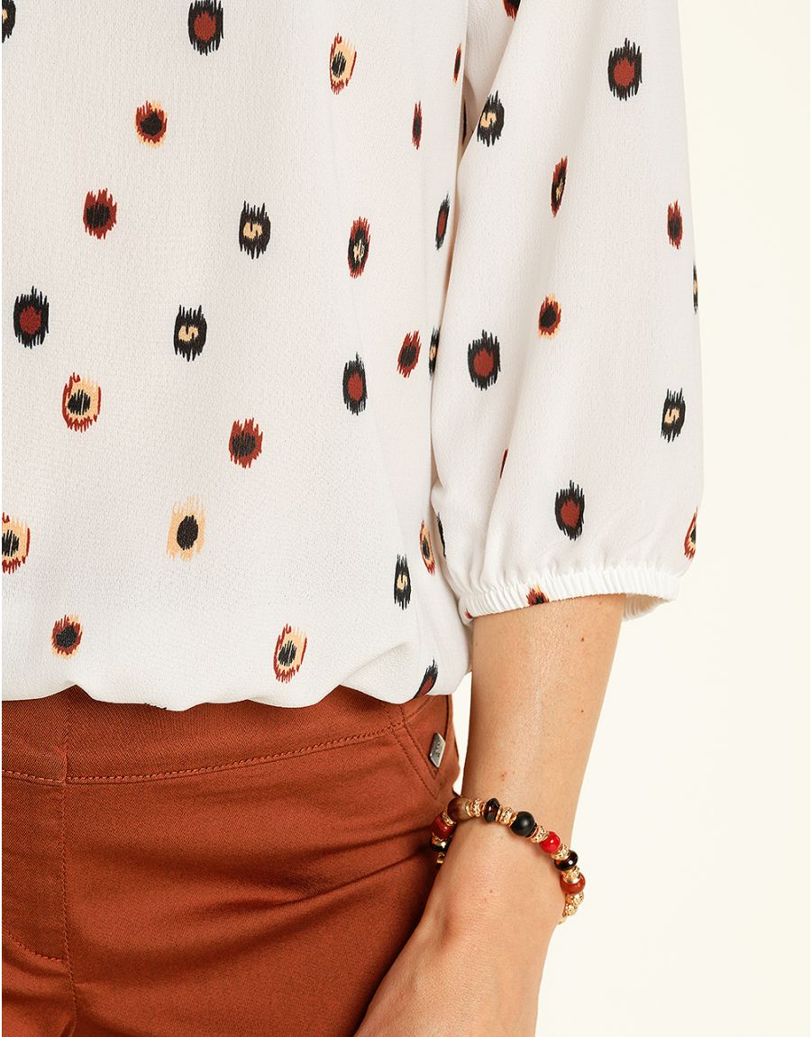 Blouse chic écrue marron
