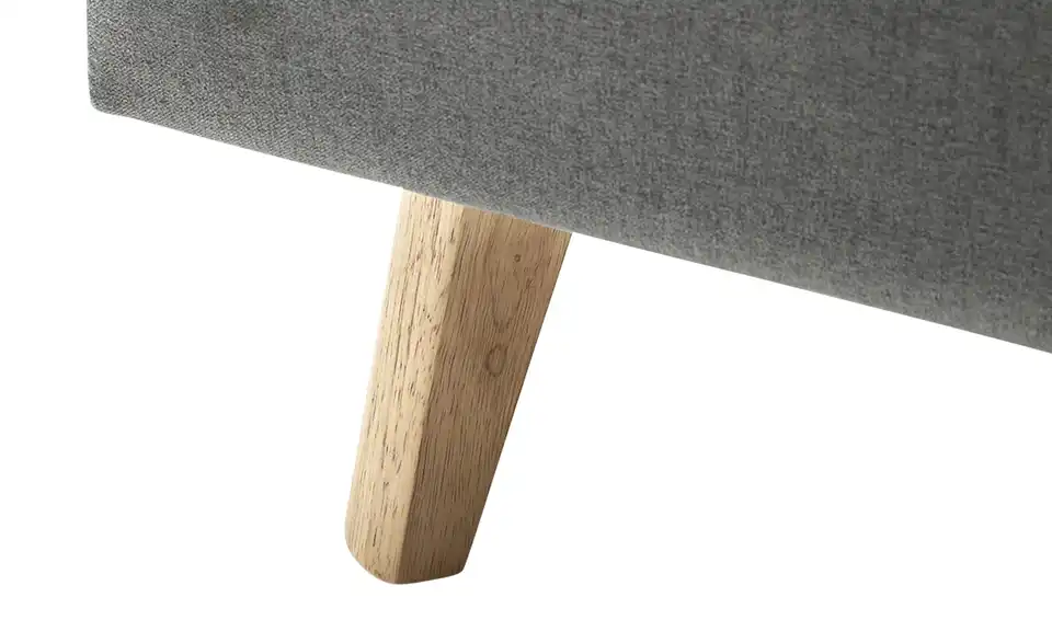 Polsterbett Hellgrau 140 cm ohne Bettkasten Eiche