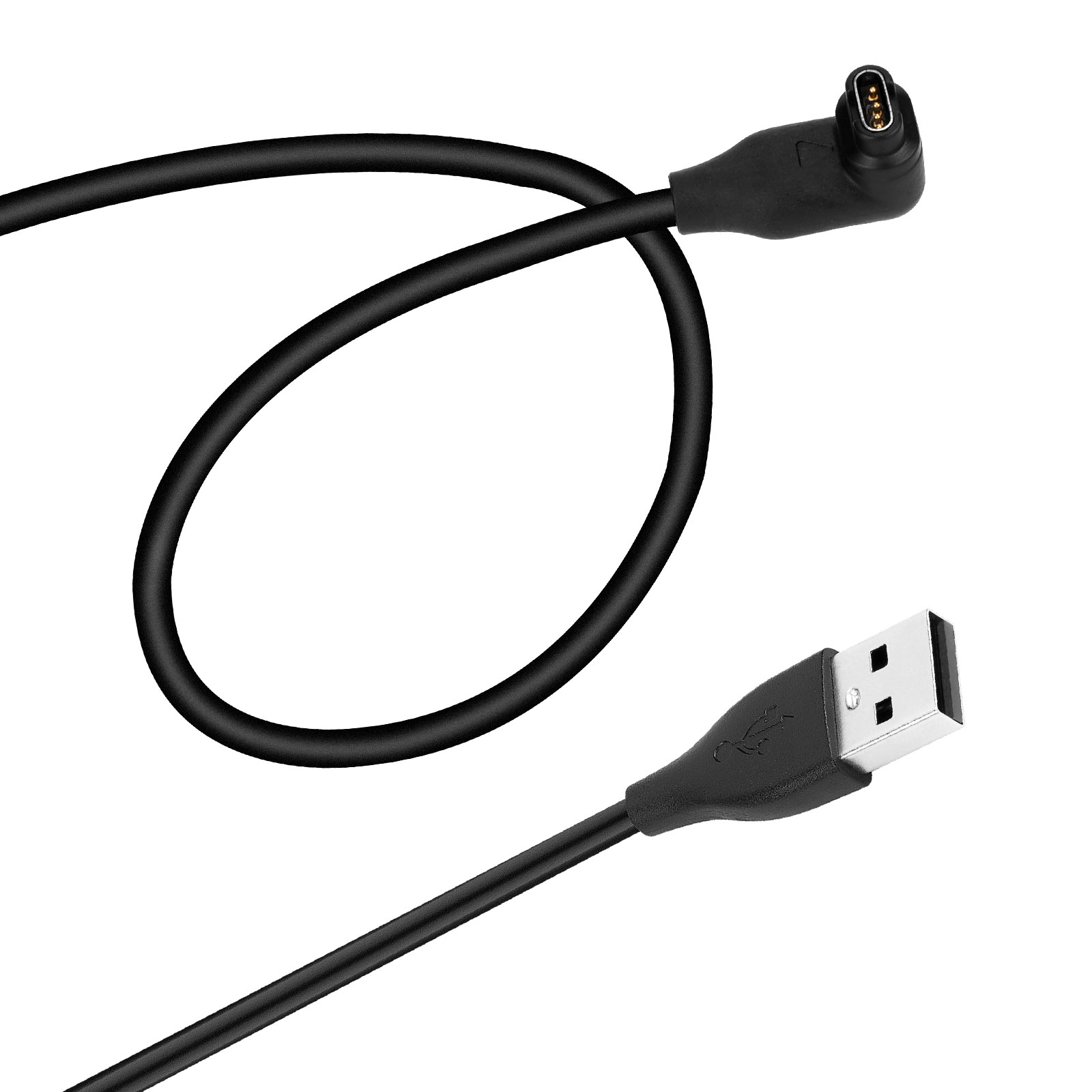(1m) USB A auf Garmin Forerunner Ladekabel 90 Grad Winkel - Schwarz