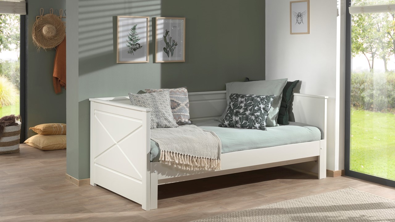 Bed paneel uitschuifbaar Pino wit