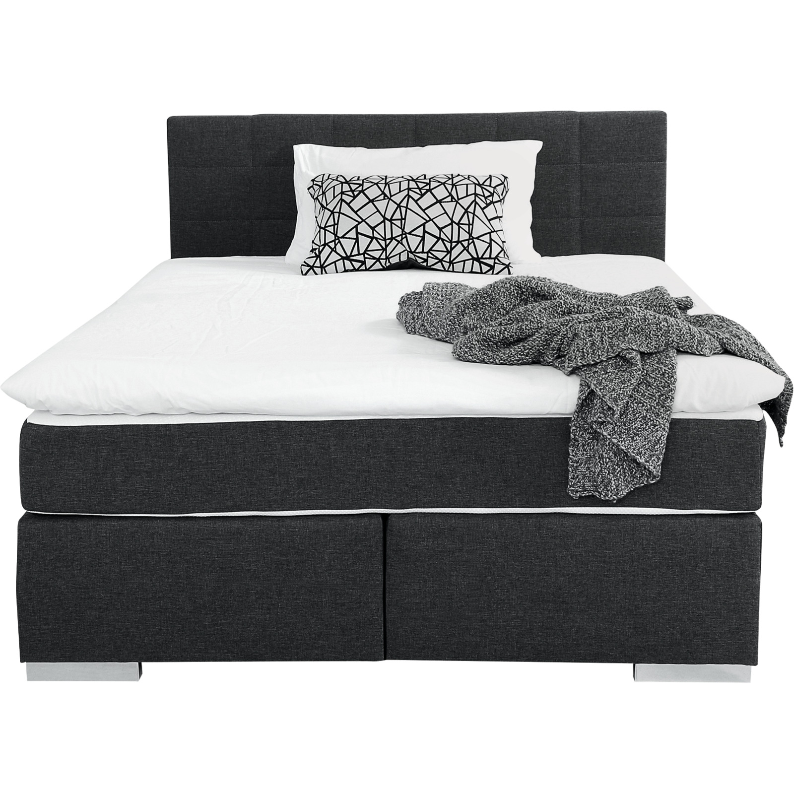 Boxspringbett Samba Stoff anthrazit 160 x 200 cm