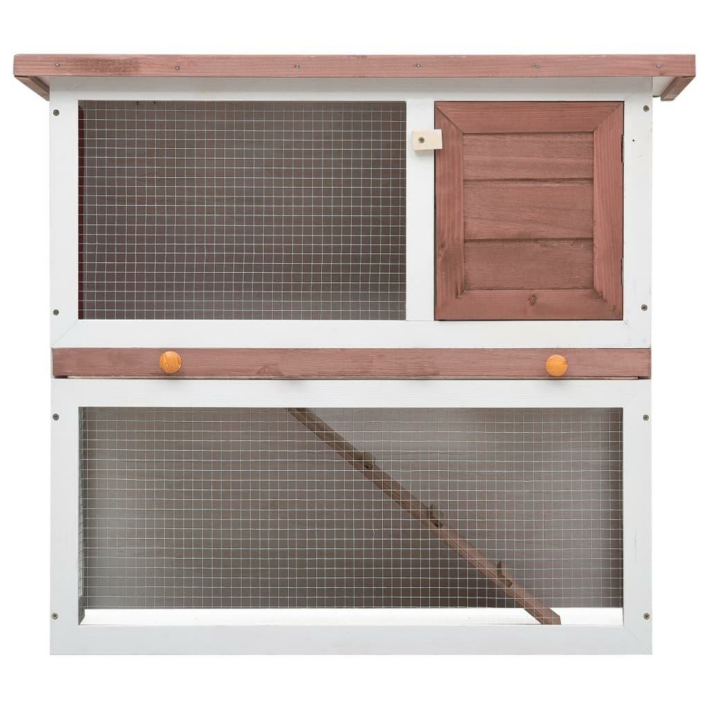 Clapier d'extérieur 90 x 45 x 80 cm 1 porte marron bois