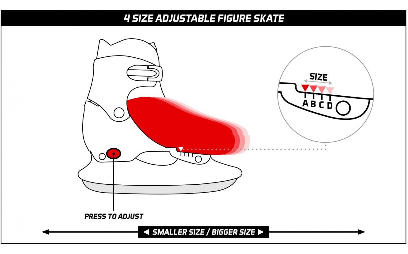 Ijs schaatsen m38-41 wit/roze/grijs