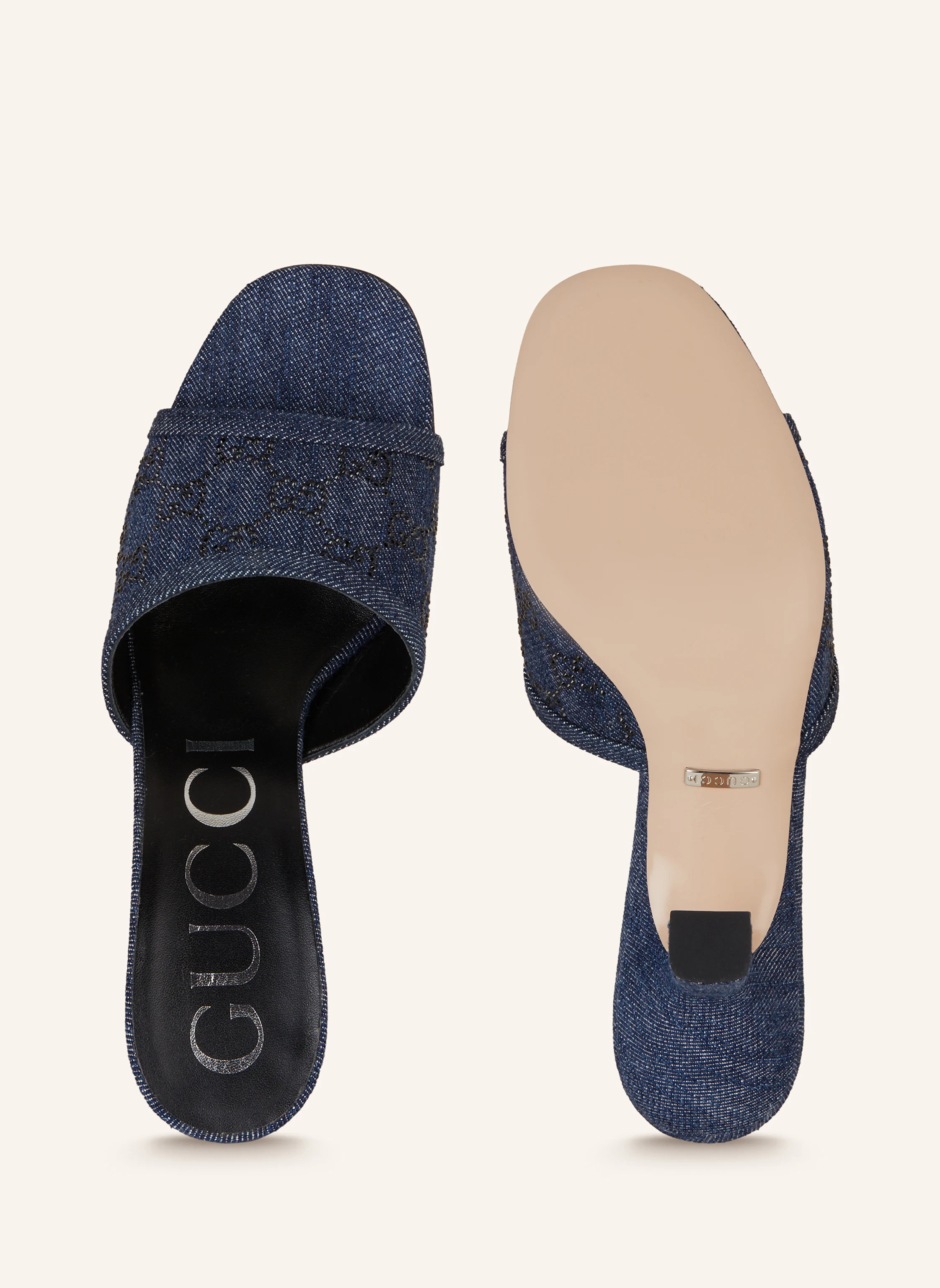 GUCCI Mules mit Schmucksteinen