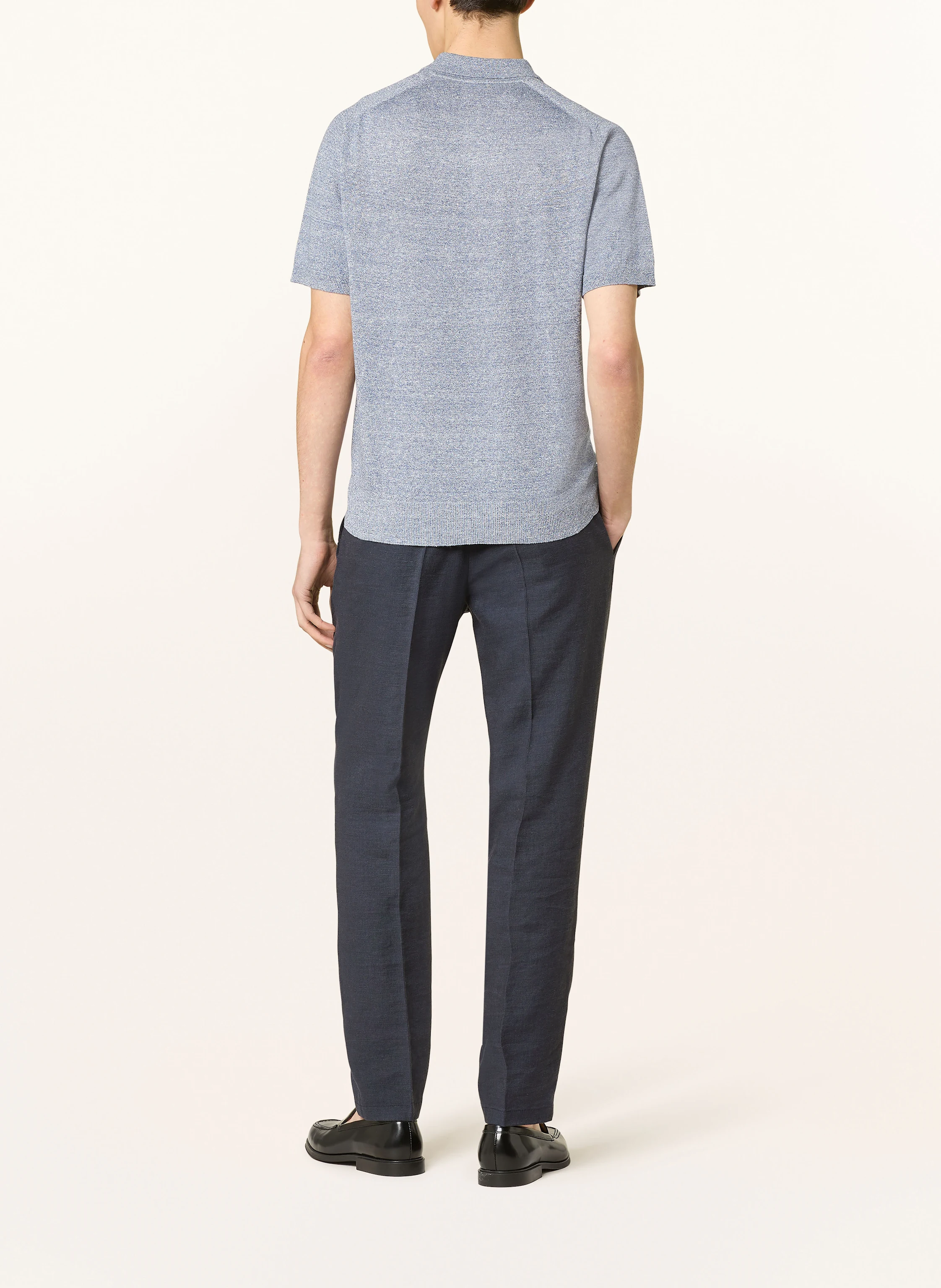 ETON Strick-Poloshirt mit Leinen