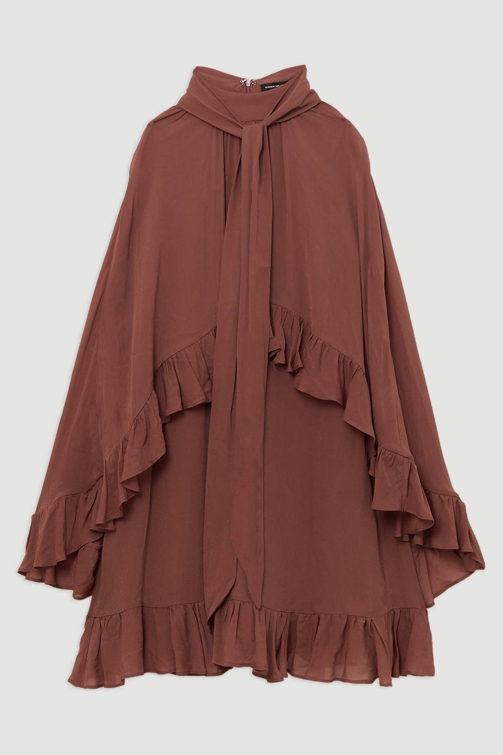 KarenMillen Robe Mini En Georgette De Viscose Tissée Avec Cape