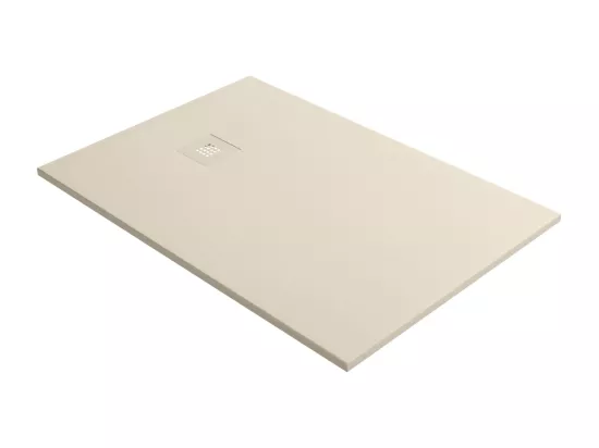 Receveur de Douche Extraplat THOR Beige 140x80x3cm - Texture Ardoise 75% Minéral, Antidérapant, Antibactérien, LAVABERG