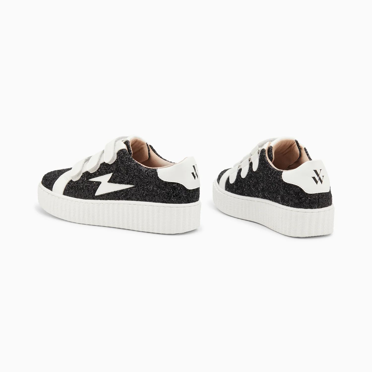 Sneakers-Baskets éclair Marielle à paillettes noires
