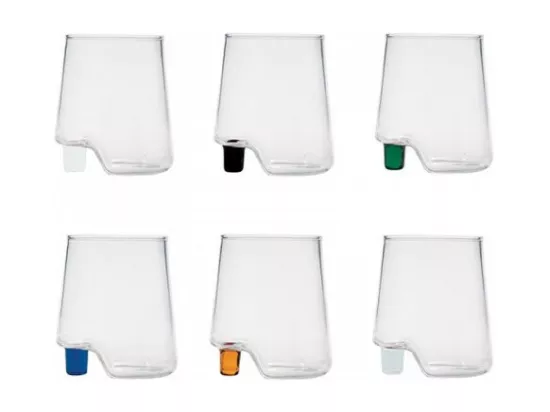 Gamba de Vero Zafferano Assortiment Gobelet en verre borosilicate, boîte de 6 pièces