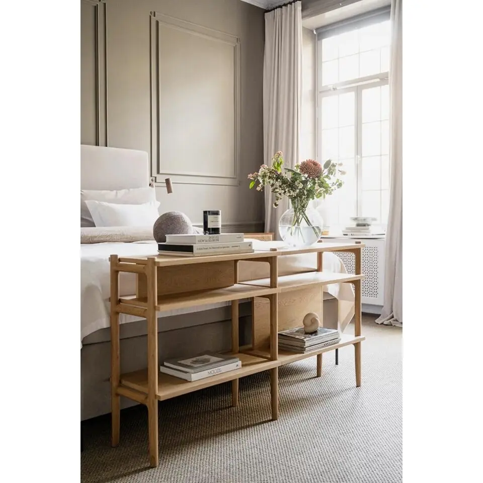 Rowico Home Holton Hoge Houten Wandkast - B 140 cm - Naturel