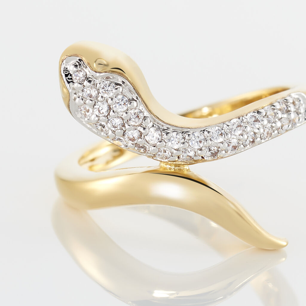 Bague Reyyanae Plaqué Or Jaune Oxyde De Zirconium