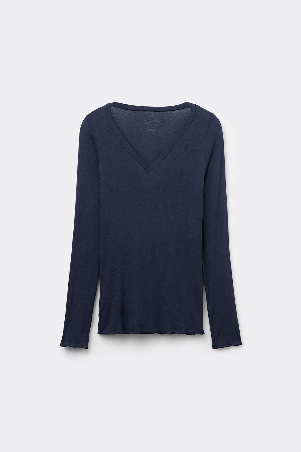 Blusa com decote em V em Modal Ultraleve com Caxemira