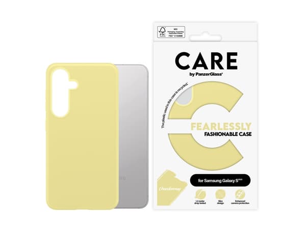 CARE by PanzerGlass - Baksidedeksel for mobiltelefon - termoplast-polyuretan (TPU) - chardonnay - for Samsung Galaxy S25