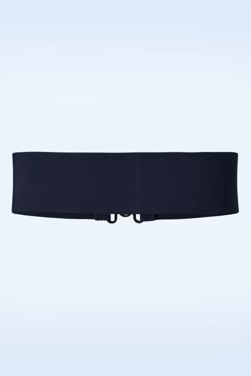 Banned Retro Lauren retro stretchriem in marineblauw