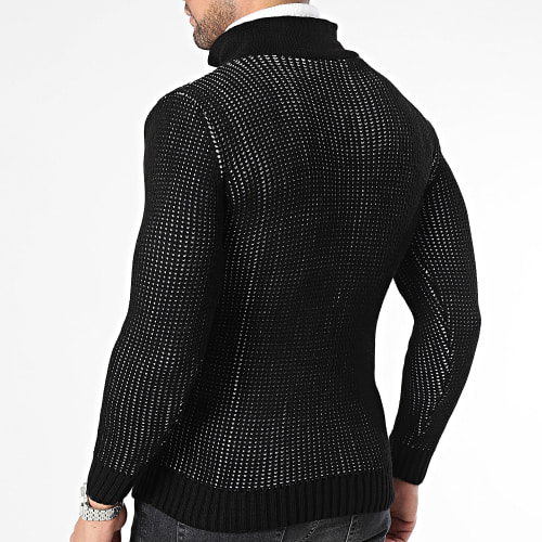 Pull Col Amplified Noir Blanc