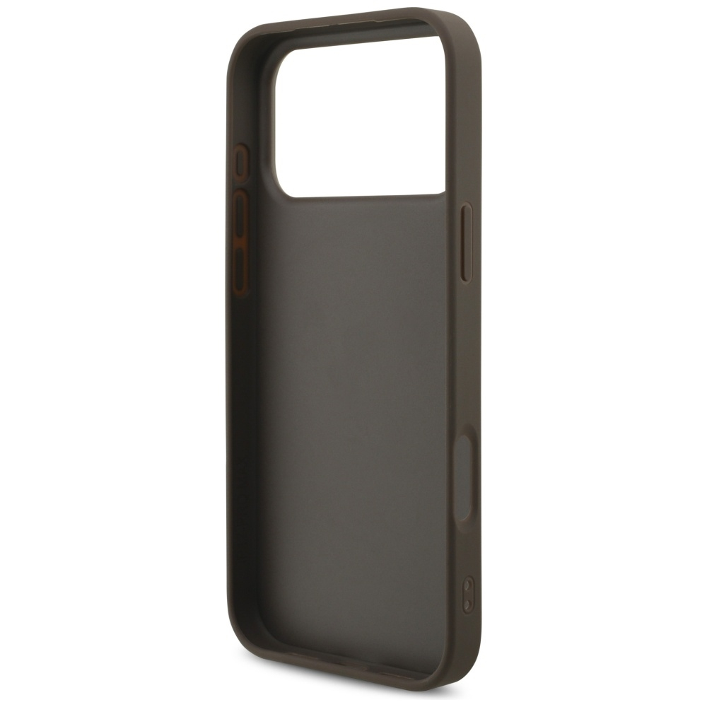 iPhone 17 Pro Max Leder Hardcase Hülle 4G Big Metal Logo (GUHCP17X4GMGBR) - Braun